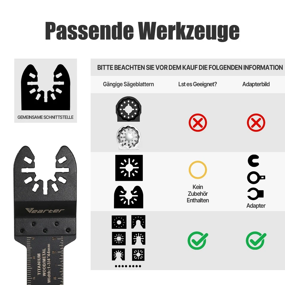 2tlg Sägeblatt Hartmetall Multifunktionswerkzeug Zubehör Multitool Nagel Metall - Bild 2 von 4