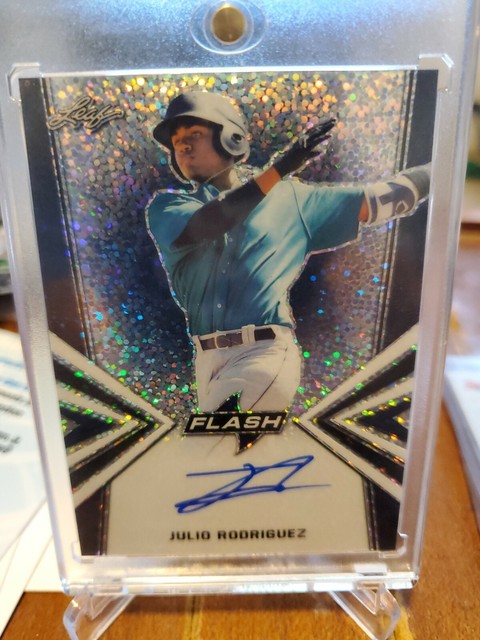 Julio Rodriguez 2019 Leaf Flash Autograph 50 Seattle Mariners ON CARD 