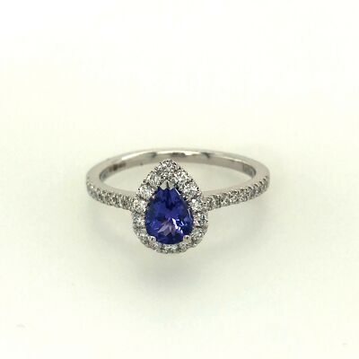 LeVian 14K Weißgold Tansanit 0,87 TCW Diamant Ring Schmuck Geschenk Größe 8