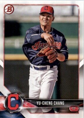 2018 Bowman Prospects Yu-Cheng Chang Cleveland Indians #BP128 Baseball Card