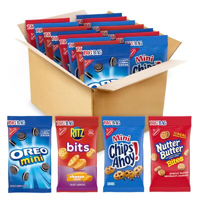 Nabisco Assorted Snack Pack Cookies Crackers 15 Big Bags 3 Oz Each