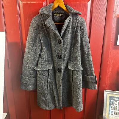 Marvin Richard's Newyork Women's Wool Blend Pea Coat Jacket Gray size 4
