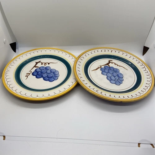 2 Stangl Terra Rose FRUIT pattern 8” SALAD Plates Grapes See All Photos