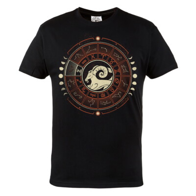 HERREN T-SHIRT MIT AUFDRUCK STERNZEICHEN TIERKREIS TIERKREISZEICHEN STEINBOCK