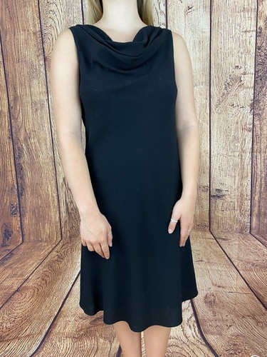 Vera WANG ABITO VINTAGE LANA Cocktail Tubino Nero Fodera in Seta Taglia 4 |  eBay