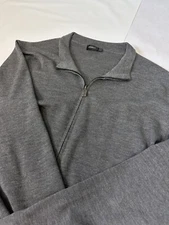 Jil Sander Men’s Wool Knit Zip-up Sweater Grey Vintage Size 52