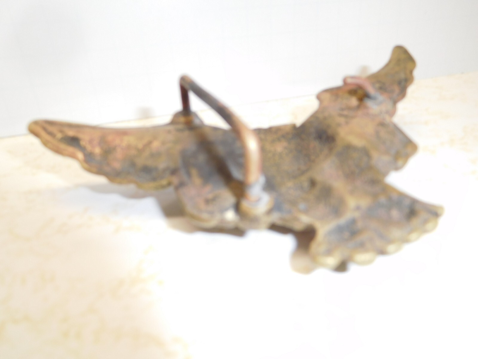 ~ Antique & Unique Patriotic Solid Brass Eagle Be… - image 9