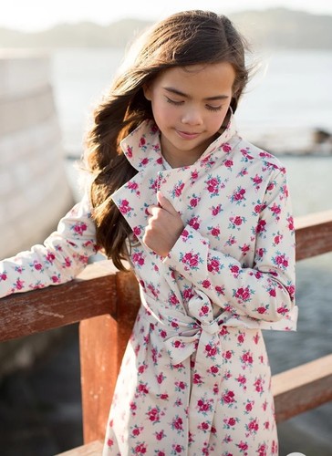 Joyfoie Girl's Preseley Trench Coat in Pink Floral Size 12 NWT School Vacation - Picture 3 of 10