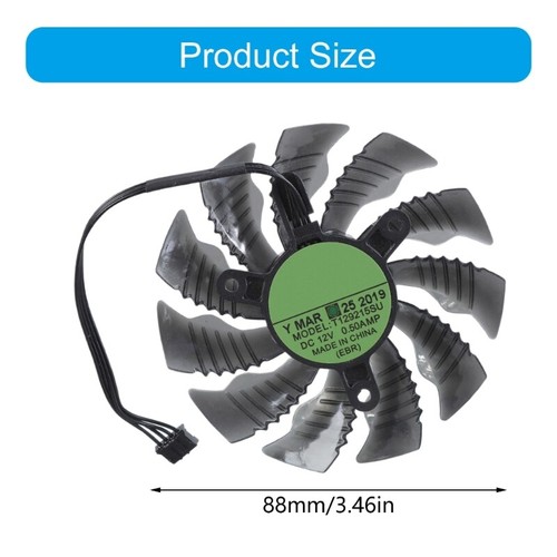 Carte graphique ventilateur VGA 4 broches GTX1660 RTX2070 2060 MINI ITX OC 6G 88mm PLA09215S12H - Photo 8/8