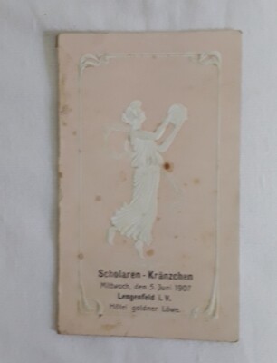 alte Tanzkarte Lengenfeld Hotel Goldener Löwe Stiehler Plauen   (184)