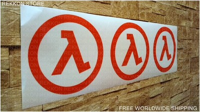 x3 Half Life Die Cut High Cast Vinyl Self Adhesive Decals Stickers Emblems Kit