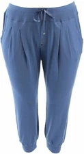 AnyBody Loungewear  LT French Terry Jogger Pants-Coastal Blue-Pet Small A306962