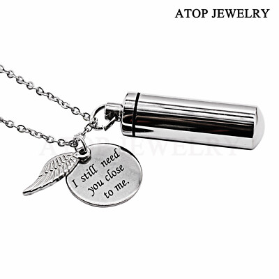 NEW Close To Me Wing Urn Necklace For Ashes Cremation Pendant Memorial Jewelry