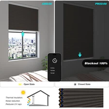 Smart Cellular Shades for Window Blackout Motorized Blinds Easy Installation