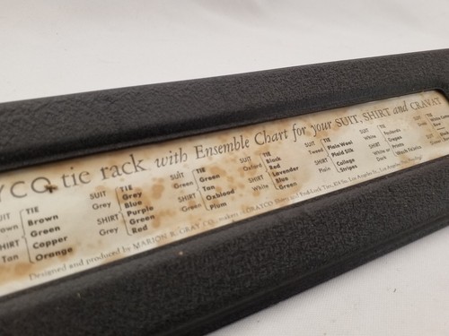 Vintage Grayco Los Angeles Krawattengestell + Ensemblekarte Metall Kassenanzeige Wandhalterung - Bild 5 von 11