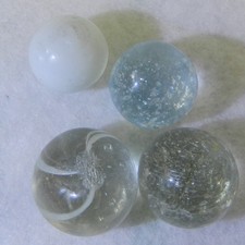 20496m Vintage Group of 4 German Handmade Marbles .58 to .71 Inches