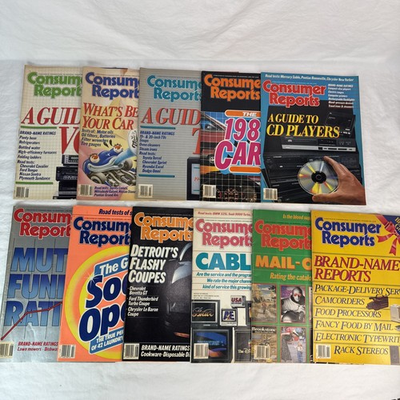 #ad vintage consumer reports magazine Lot 1987 Almost Full Year 11 Issues Total $50.00