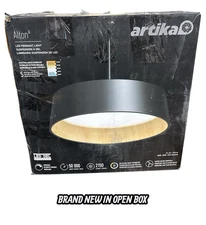Artika Alton 1-Light Black LED 5 CCT Pendant Light New PDT-AL5C-HD2BW