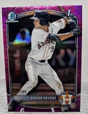 2025 Bowman Draft #BDC-2 Xavier Neyens Chrome Fuchsia Reptilian Refractor #/199