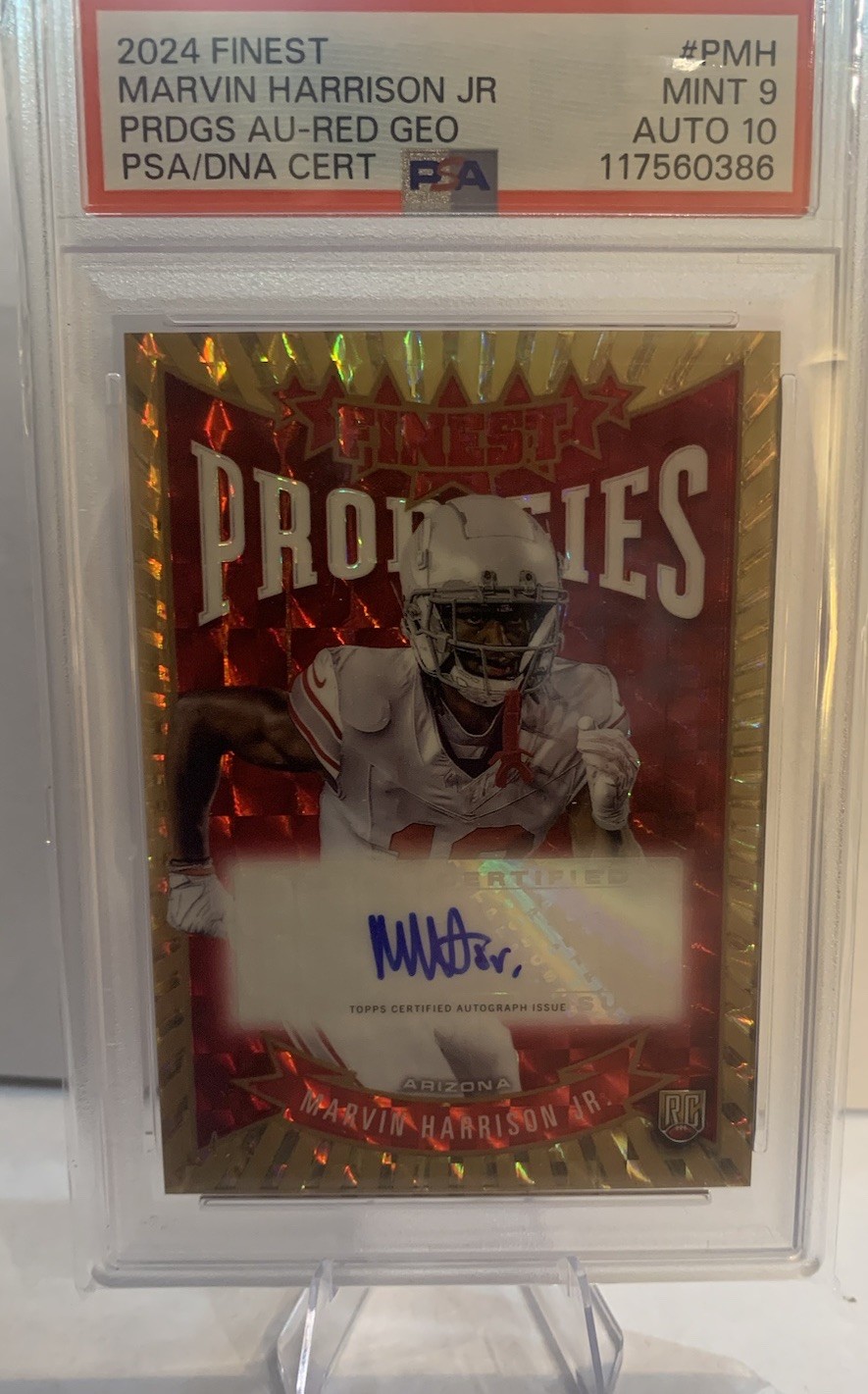 Marvin Harrison Jr. Topps Finest Prodigies Autographs #PMH Red Refractor
