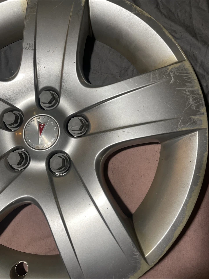 Pontiac G6 2007 2008 2009 2010 17" cubierta de rueda tapacubos plateada 9595640 tapa OEM (1) Foto 3 de 4