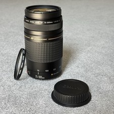 Canon EF 75-300mm f/4-5.6 II USM Zoom Lens Hoya UV Filter Caps Excellent Conditi