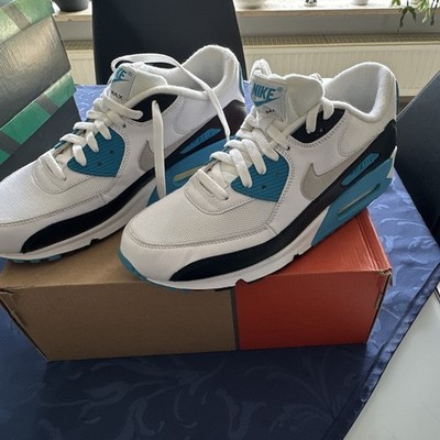 Nike Air Max 90 Herren Sneaker Weiß/Schwarz/Blau EU 45 Low Top 325018-108