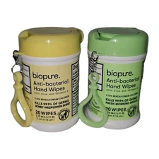 Biopure Antibacterial Hand Wipes 2 Pk 40 Ct Travel Aloe Vitamin E 2 Scents/Color