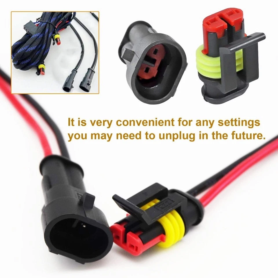 10-30 Set Car 2-Pin Superseal Waterproof Electrical Terminal Wire Connector Plug - Image 3 of 4