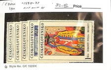 Czechoslovakia Postage Stamp, #1435-1439 Mint Hinged, 1966 Art (AC)