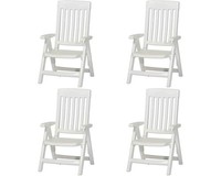 GartenmöBelset Gartensessel Sieger Palma 4 -Sitzer 4 Tlg. Weiß Aus Kunststoff, K