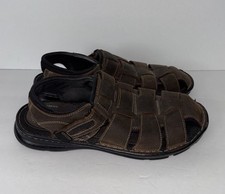 Rockport Darwyn Fishermen Men's Size 10.5 Sandals Brown Leather Hook Loop