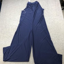 Express Jumpsuit Womens Small Navy Halter Sleeveless Wide Leg Made in USA