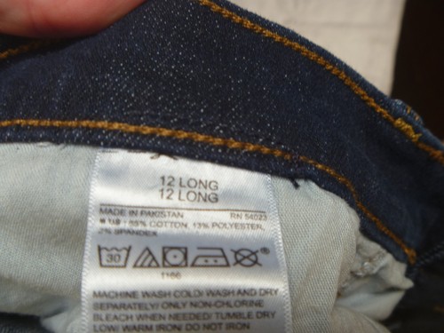 OLD NAVY Jeans Womens Size 12 Long Mid Rise Dark Blue Denim Stretch Tall - Picture 9 of 9