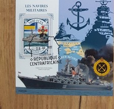 ZENTRAL. 2022. LES NAVIRES MILITAIRES. 3600FCF. Briefmarken zur Unterstützung de