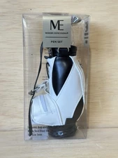 Modern Expressions Miniature Golf Bag & Black Blue Red Ink Pen Set