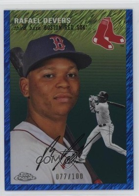 2023 Chrome Platinum Anniversary Blue Shimmer Refractor 77/100 Rafael Devers o7m