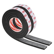 1-1/5"W x 3/8"T x 6.6Ft EVA Double Sided Foam Tape, 2Rolls, Black