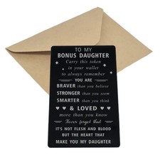 To My Bonus Daughter Wallet Card Gift, A Token of Strength, Love & Family Bond