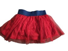 Disney 3T Girls Red Tulle Skirt Blue Waistband Costume Dance Party