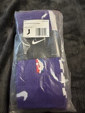 XL 12-15 Nike NBA Authentic Basketball Long Socks PURPLE White PSK651-505