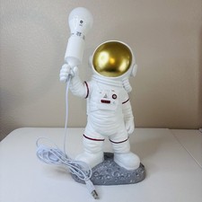 Astronaut Accent Table Lamp White Gold Red USB Powered with GE LED Bulb