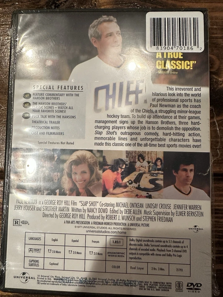 Vintage Unopened Slap Shot DVD Paul Newman Stars Widescreen - Image 2 of 2