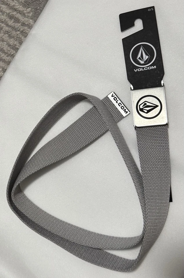 Volcom Circle Web Belt Heather Grey w/ Silver Buckle Adjustable One Size - New - Image 2 of 4