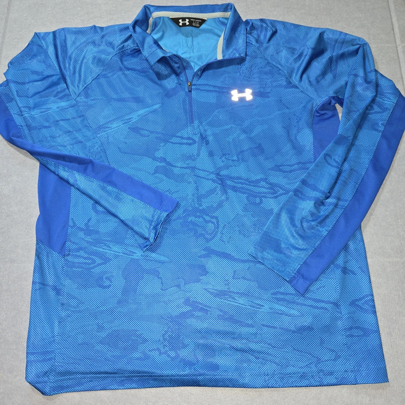 Under Armour Men's Blue Logo Running Pullover 1/4 Zip Full Sleeve Shirt Size XL