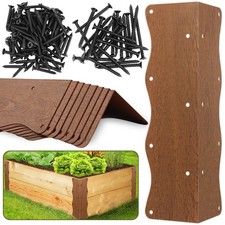 8 PCS Raised Garden Bed Corner Brackets 11x3x3 Inch Brown L-Shape Heavy Duty