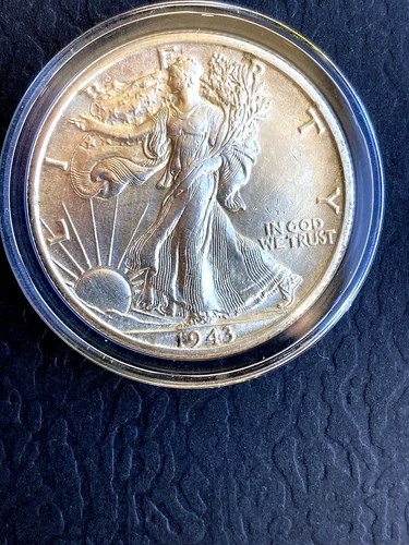 1943-D Walking Liberty UNC Silver Dollar