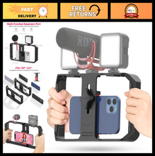 Smartphone Video Rig Stabilizer for Filmmaking  Vlogging, Tripod Mount Grip wit