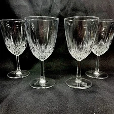SET OF  4 Cristal d'Arques DIAMANT 6-3/4" Crystal Iced Tea Glasses Goblets