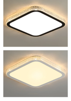 43W LED Deckenleuchte Kristall Deckenlampe Dimmbar Mit Fernbedienung Wohnzimmer